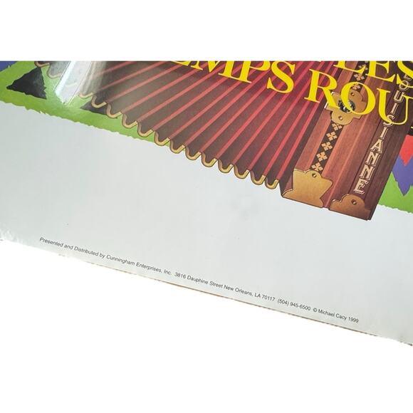 1999 Michael Cacy Mardi Gras Poster Sealed Alligator Accordion Laissez Les Bon - Picture 3 of 11